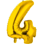 Шар фольгированный Цифра 4 66 см (Золотой)