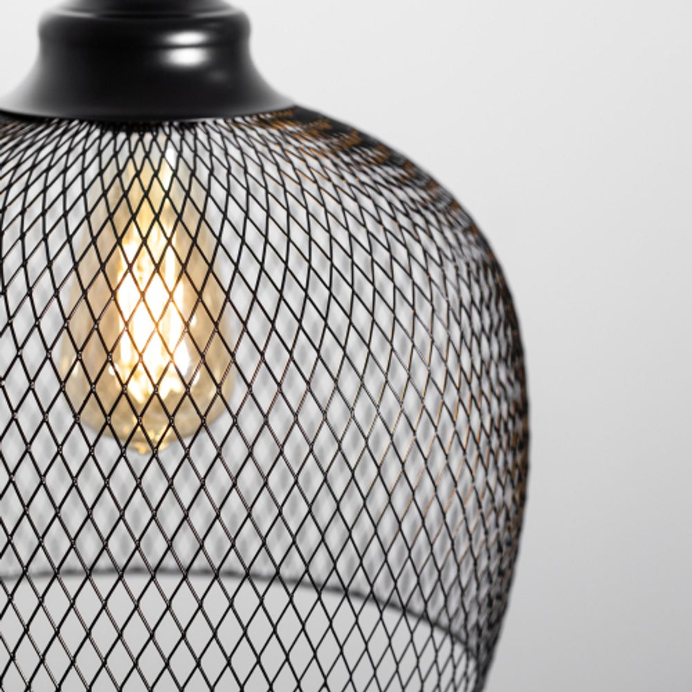 Светильник подвесной (подвес) ЭРА PL7 BK металл, E27, max 60W, высота плафона 280мм, подвеса 720мм, черный | Подвесы в стиле LOFT