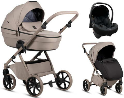 Детская коляска Tutis Uno 6 Plus Essential collection 3 в 1 с автокреслом Elo Lux EduSky Black 1602172 Taupe с сумкой
