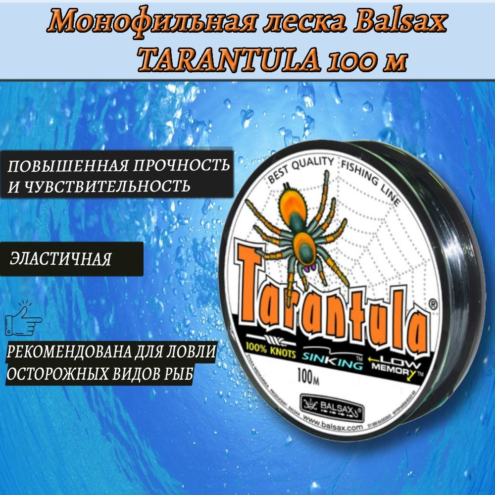 Монофильная леска Balsax Tarantula 100м 0,25мм 6,8кг серая (1 штука). Товар уцененный