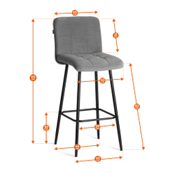Барный стул  Medeo/Медео велюр, бежевый, 7, 45х56х113 см