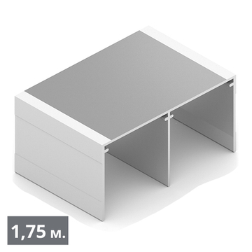 СТАНДАРТ Направляющая верхняя двухполозная (1,75 м) белый матовый (ПВХ) (AS0046) Aristo