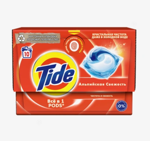 Капсулы для стирки Tide Pods Всё в 1 Альпийская Свежесть, 10 шт