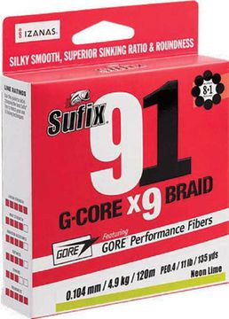 Леска плетеная SUFIX 91 BRAID зеленый 150 м 0.128 мм 6,3 кг