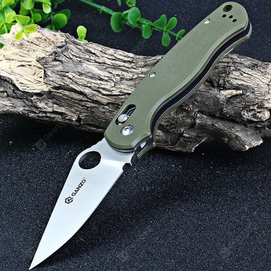 Складной нож Ganzo G729 зеленый, G729-GR c клинком из стали 440C, рукоять G10
