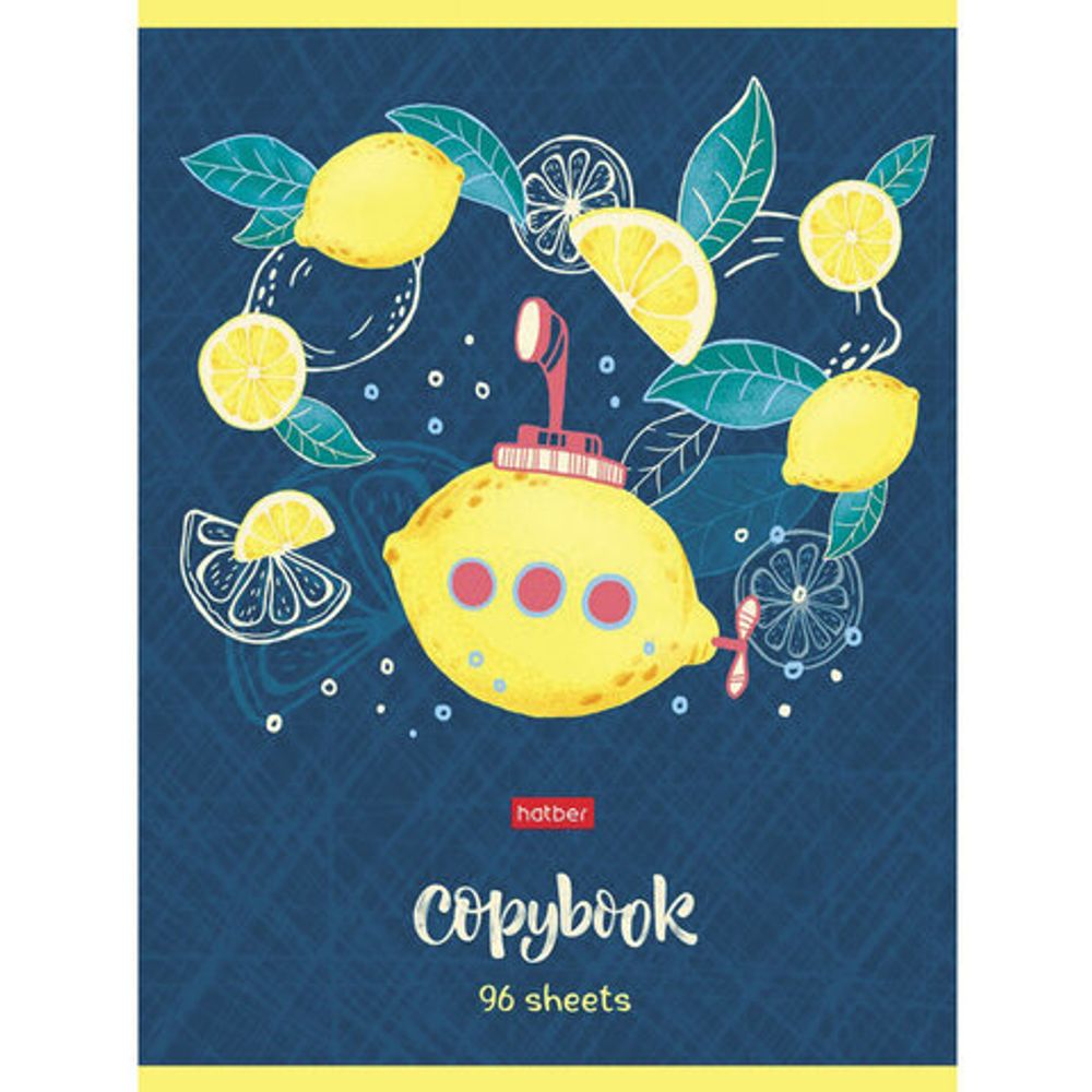 Тетрадь А5, 96 л., HATBER, скоба, клетка, матовая ламинация, УФ-лак, "Фруктово-Ягодный Шик", 96Т5лвлВ1