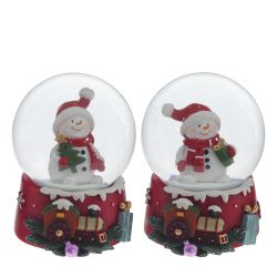 GAEM Фигурка декор в стекл шаре "Снеговик", D6 см, L6,5 W6,5 H8,5 см, 2в.