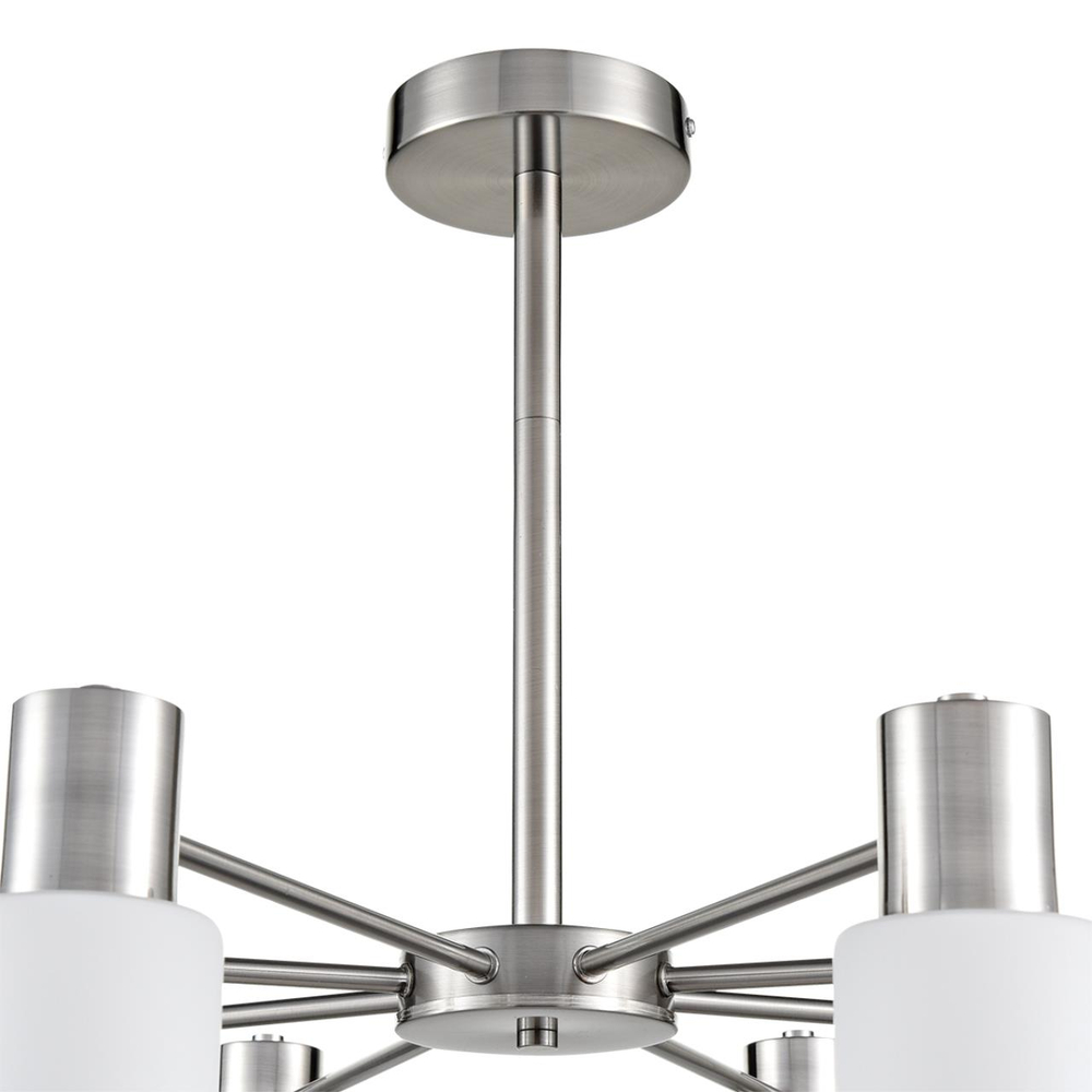 8099/8C COMFI LN26 105 никель/белый металл/стекло Люстра потолочная Е14 8*40W 220V MAVE