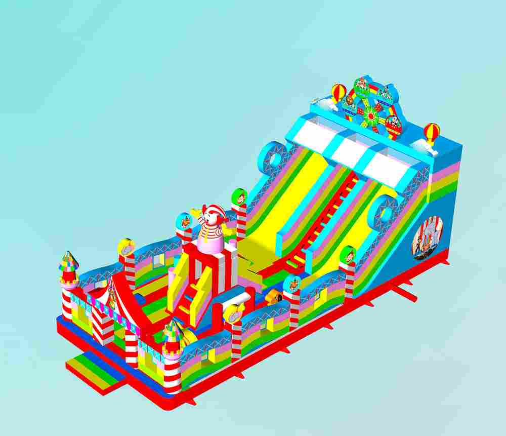 Коммерческий надувной батут «Парк развлечений», 14*6*7 м.