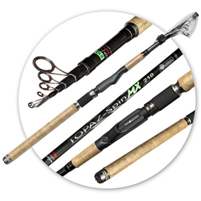 Удилище телескопическое TOPAZ, 2.40m, 05-25g