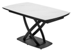 Стол М-City DISAUR Фоггия (Foggia) 140 Kl-99 Белый мрамор матовый, Итальянская керамика, Черный
