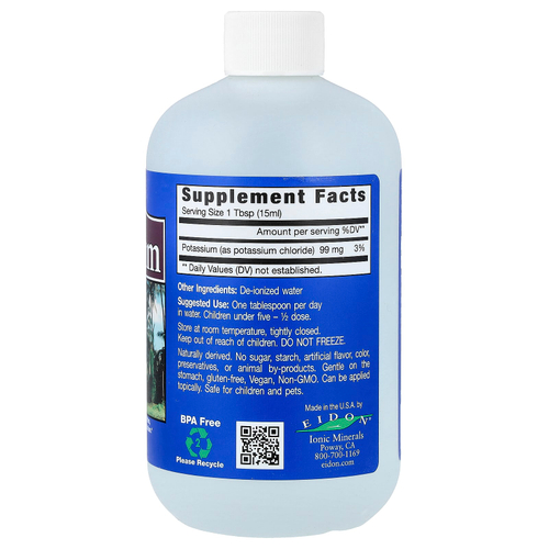 Eidon Ionic Minerals, ионные минералы, калий, 533 мл (18 унций)