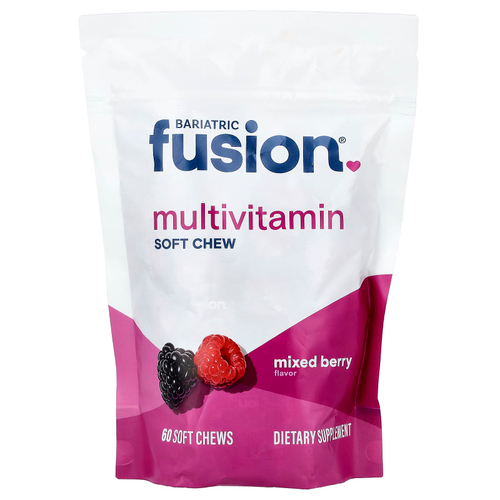 Bariatric Fusion, мультивитаминные жевательные таблетки, ягодный вкус, 60 жевательных таблеток