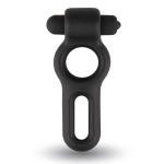 Черное двойное эрекционное виброкольцо Rooster Drake (Цвет: черный)