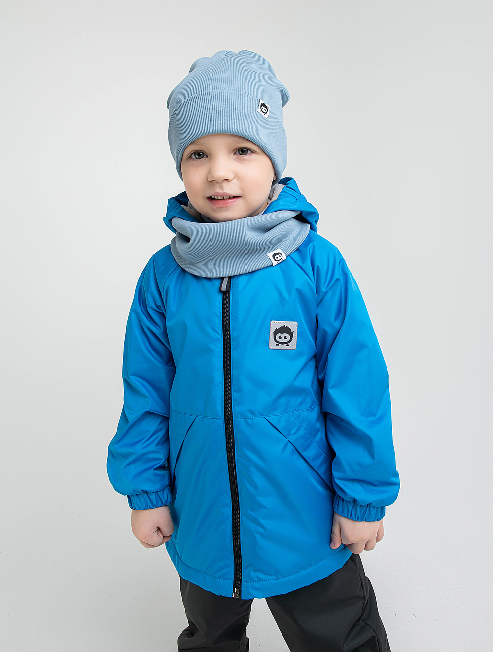 Куртка на флисовой подкладке "Дино" голубой