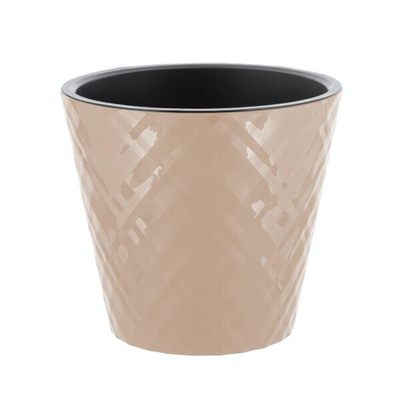 Горшок для цветов InGreen Manhattan D190мм, 3,3л c дренажной вставкой, молочный шоколад