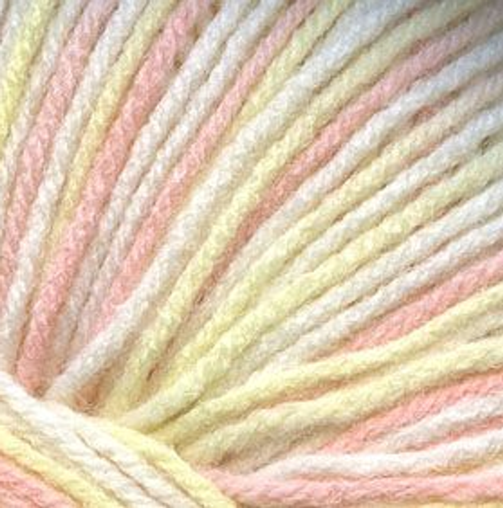 Пряжа &quot;Кроха секционная&quot;, 20%шерсть.80%акрил, 50гр, 135м, белый/желтый/розовый
