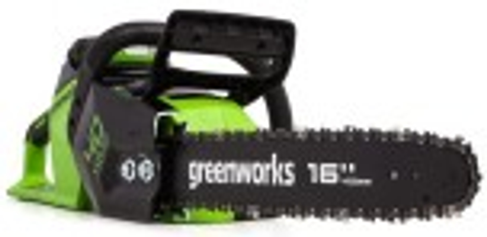 Пила цепная аккумуляторная GREENWORKS GD40CS18 40V, 40 см, б/щ, до 1,8 квт, АКБ 8Ач и ЗУ 2005807UH