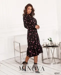 Платье 2117-красный-цветок Minova