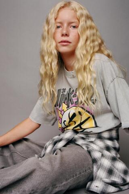 ZARA ФУТБОЛКА С ПРИНТОМ BLINK-182 ©, СЕРЫЙ