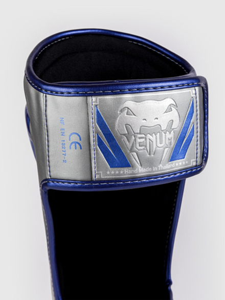 Щитки Venum Elite Grey/Metalic Blue/Silver