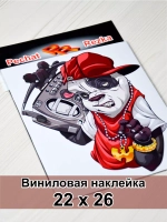 Наклейка - Панда с магнитофоном