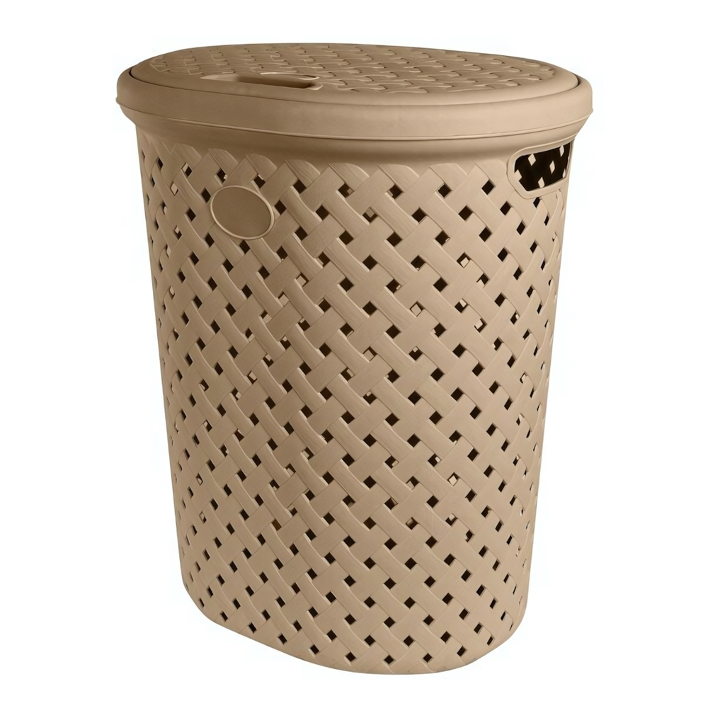 Корзина для белья Plast Team Rattan 42л 415х330х510 мм шоколадный мокко