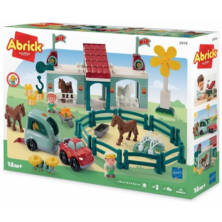 Ecoiffier Abrick - конюшня для лошадей + аксессуары 2978