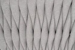 "Монако" кресло плетеное из роупа, каркас алюминий светло-серый (RAL7035) шагрень, роуп светло-серый 40 мм, ткань светло-серая