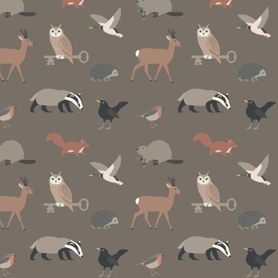 Лесные животные на коричневом