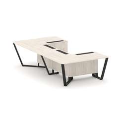 Steel Meet Стол переговорный П-образный KD-PR.B.SP-07P Денвер Светлый/Металл Черный 1600*3200*750