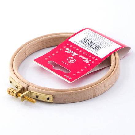 Пяльцы круглые с замком, бук, высота обода 12 мм, диаметр 10,5 см (10013160/130120/0006771/1_Турция)