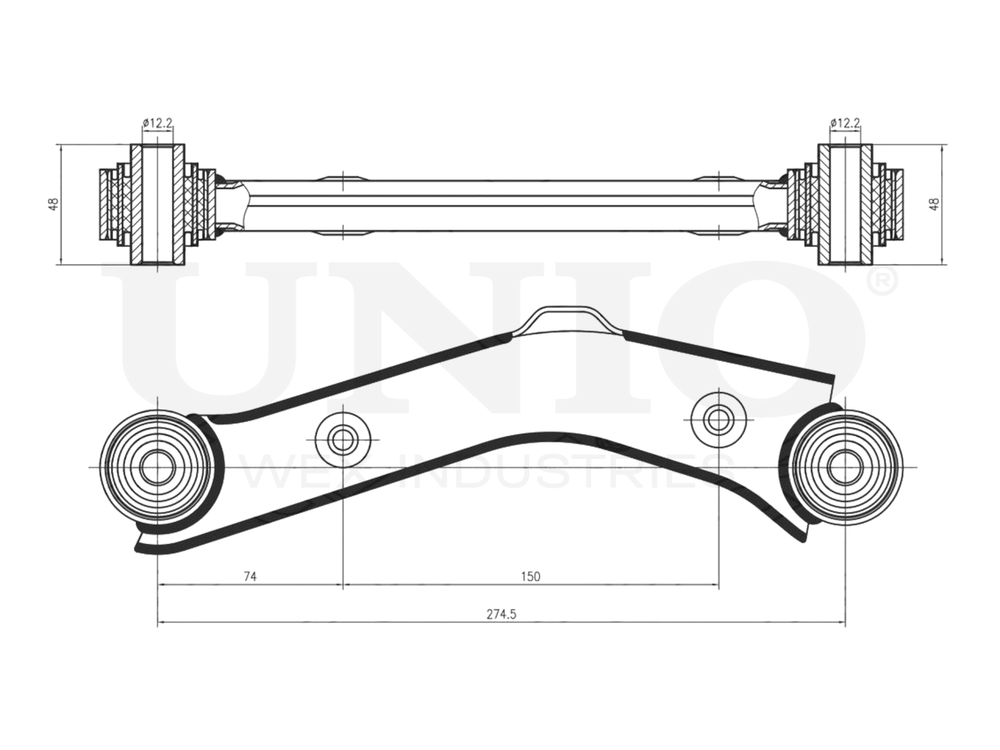 Рычаг подвески продольный задний верхний UNIO SSP-40136