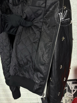 Кожаная куртка Philipp Plein с металлическими звёздами