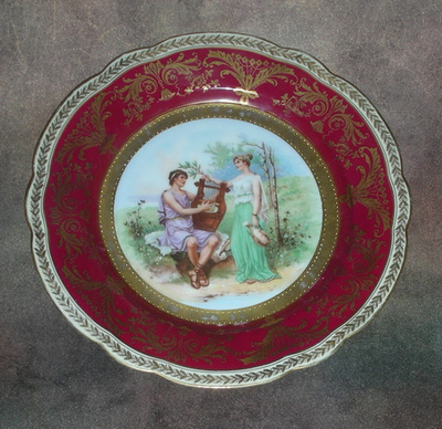 Тарелка. Фарфор. Античная жанровая сцена. Австрия