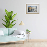 Картина авторская акварельная в паспарту 30х40 см на стену для интерьера "Предновогодняя ярмарка"