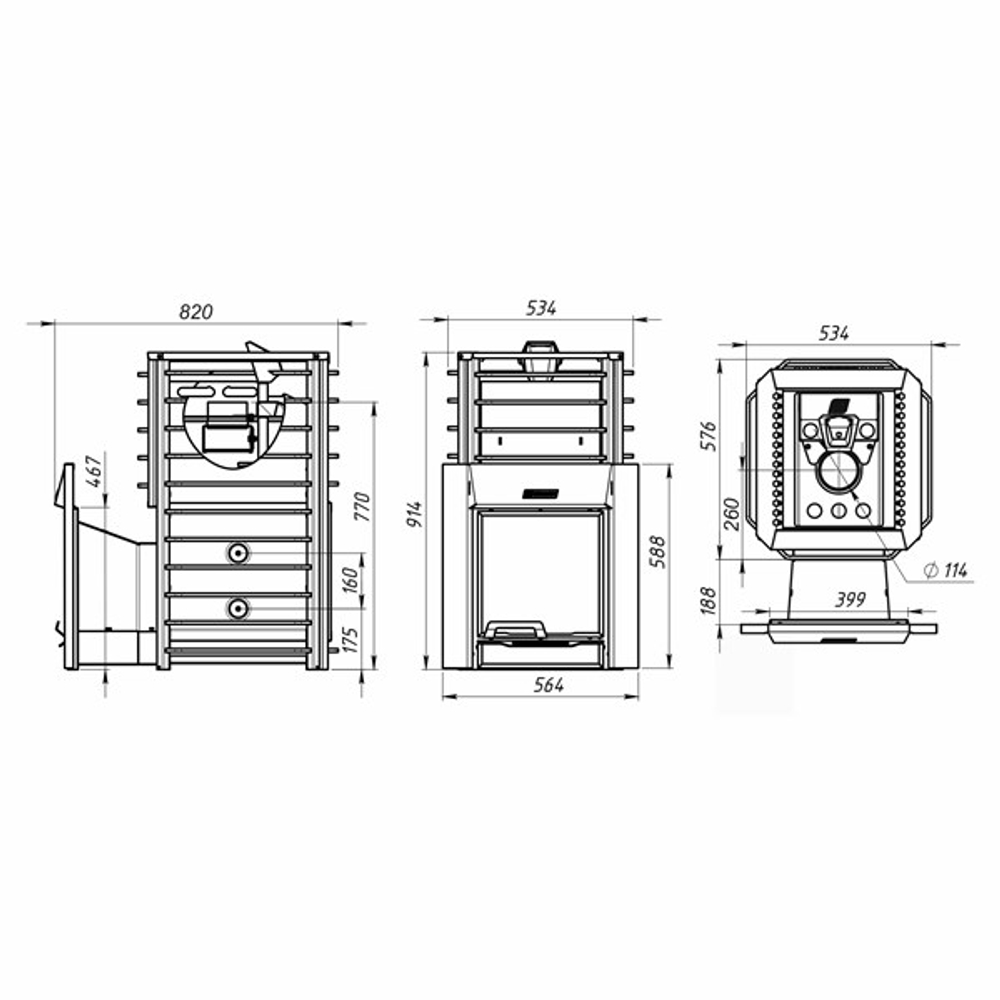 Дровяная печь для бани ЕРМАК 24 СЕТКА-ЛЮКС