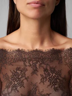 01-11 Кружево шантильи 23 см, черный 170