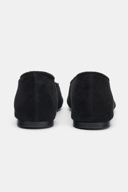 ZARA ЗАМШЕВЫЕ БАЛЕТКИ, ЧЕРНЫЙ