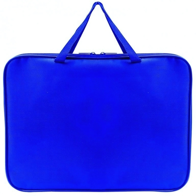 Папка офисная А4 цветная, ткань, 350/275/20 синяя (Пчелка)