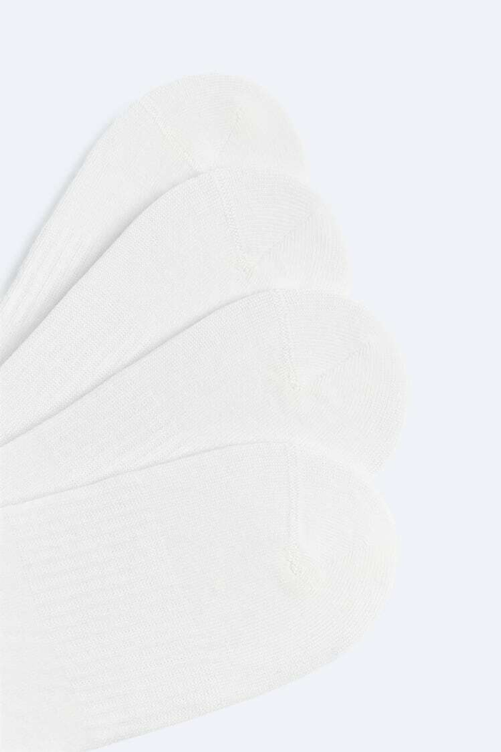 ZARA НАБОР ИЗ ЧЕТЫРЕХ ПАР КОРОТКИХ НОСКОВ, БЕЛЫЙ