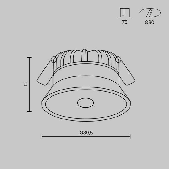 Встраиваемый светильник Maytoni Technical Downlight DL055-8W3K-SEN-W