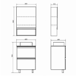 Тумба с раковиной Comforty Эдинбург 00-00004767 60 бетон светлый