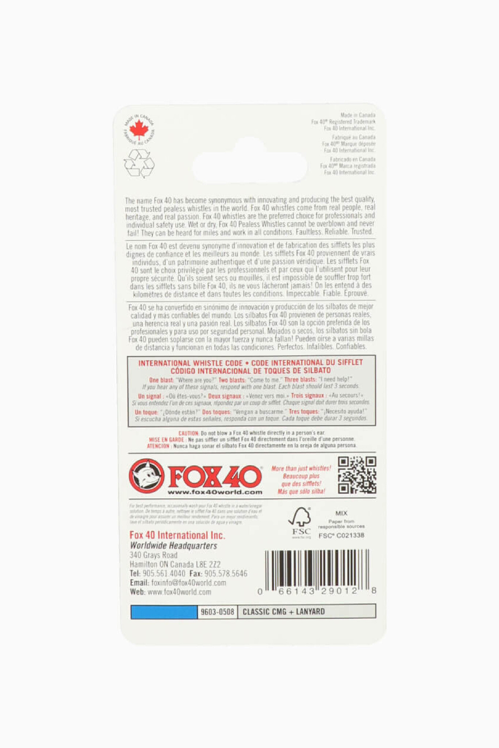 Свисток со шнурком Fox40 Classic CMG
