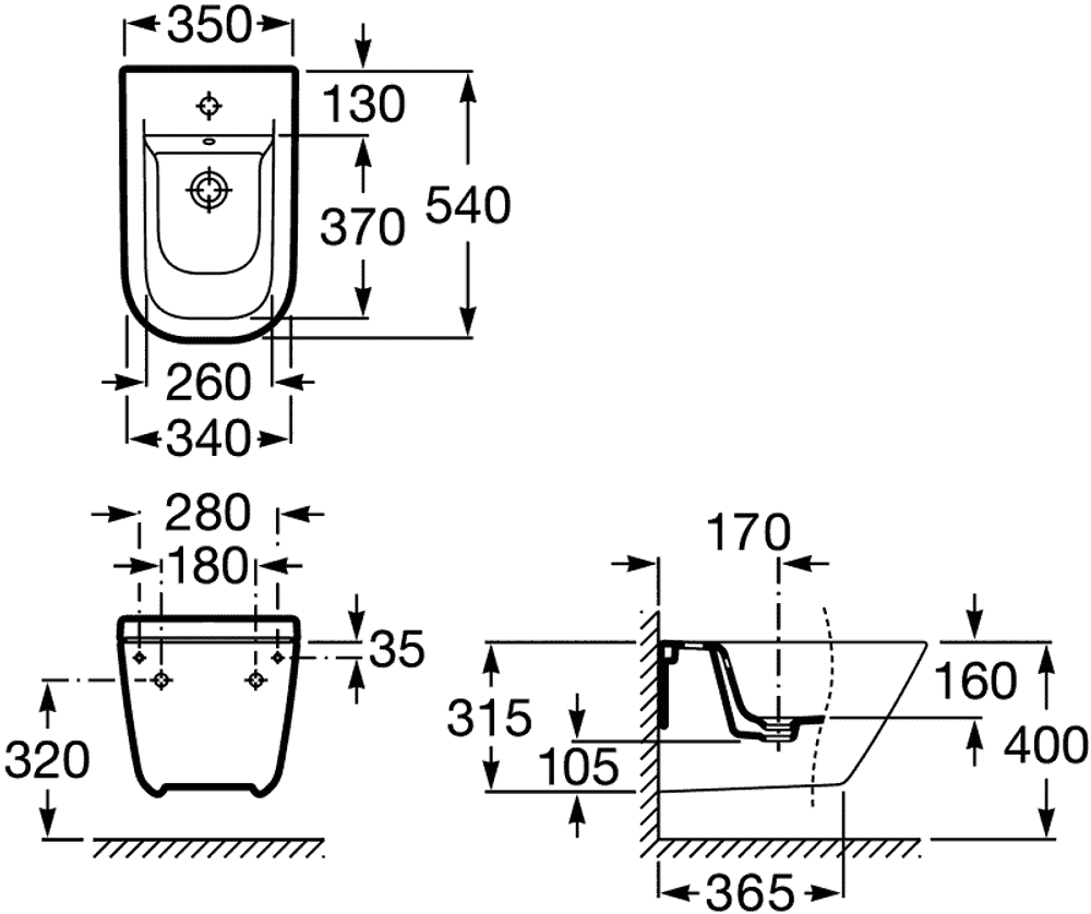7357475000	БИДЕ ПОДВЕСНОЕ ROCA THE GAP