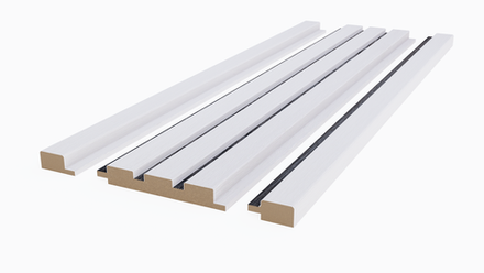 Стартовая планка (для двухцветной реечной МДФ панели) Белое дерево/Черный, 2800*35*16