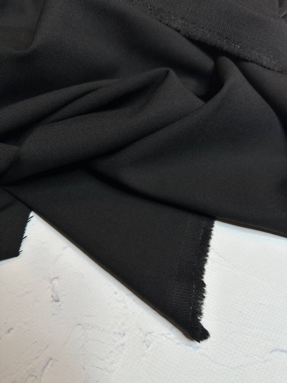 Костюмно-плательная однотонная шерсть (Marzotto, 90%шерсть/10%полиамид, Густой черный, 150, 290 гр/м2)