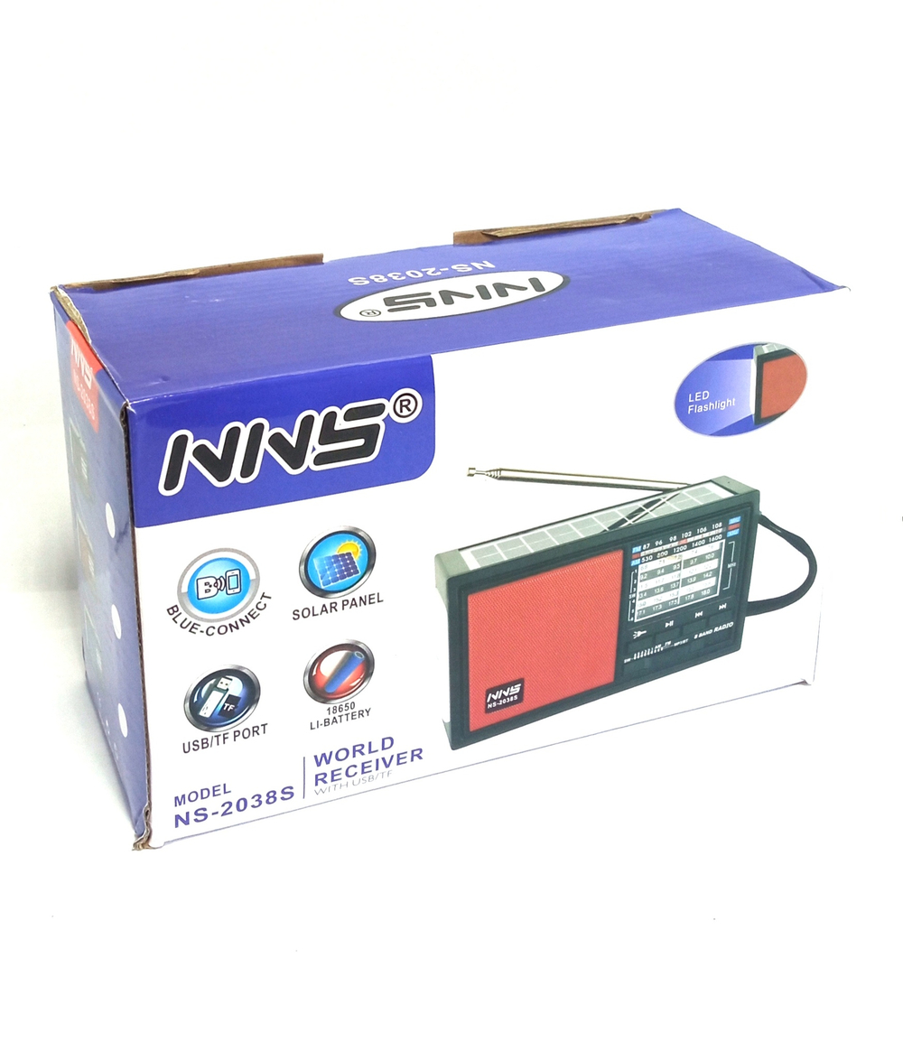 Радиоприемник NNS NS-2038S +MP3 USB/TF Solar панель