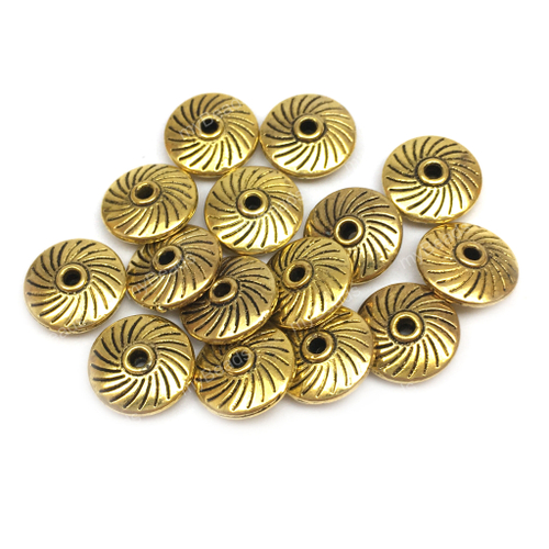 Бусины - спейсеры "Вихрь" 10х4 мм (10 шт), под золото