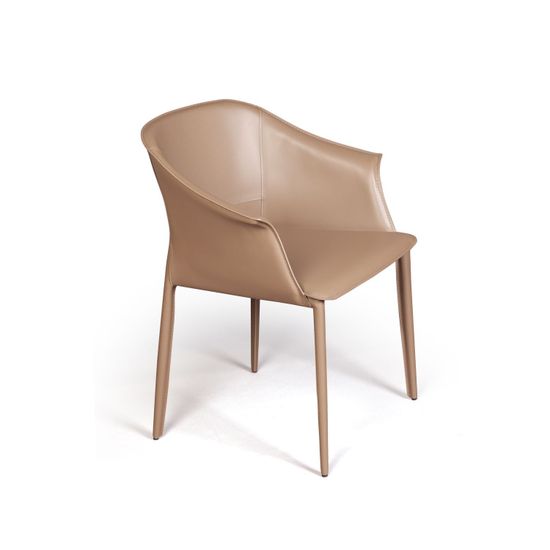 Стул с подлокотниками GIO кожа цвет хаки-тауп